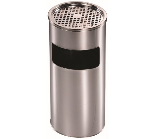 Posacenere a colonna con pattumiera in acciaio