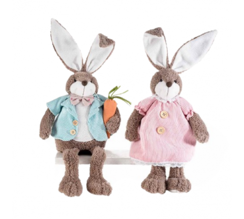 Coppia di conigli Pasquali in Peluche da Appoggiare