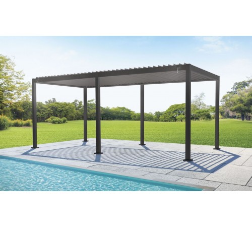 Pergola Bioclimatica Struttura Maggiorata in Alluminio Antracite 3x6 Mt 