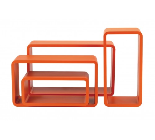 Set 4 mensole da parete rettangolari moderne Arancioni