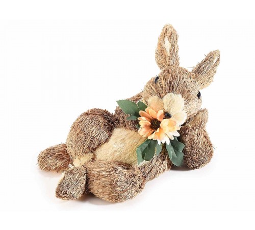Coniglio Pasquale Decorativo in Fibra Naturale, Idea Regalo Pasqua