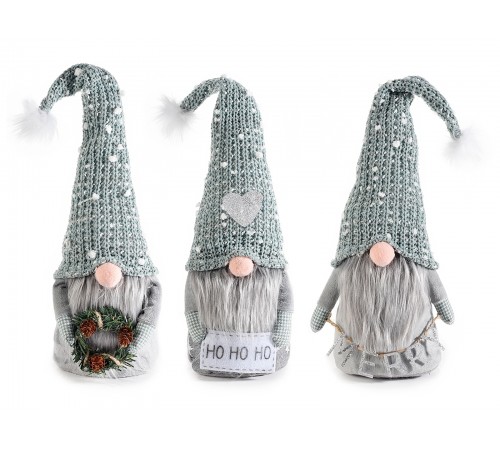 Set 3 Babbo Natale in Stoffa, Decorazione per Casa E Vetrine - Altezza 45 cm