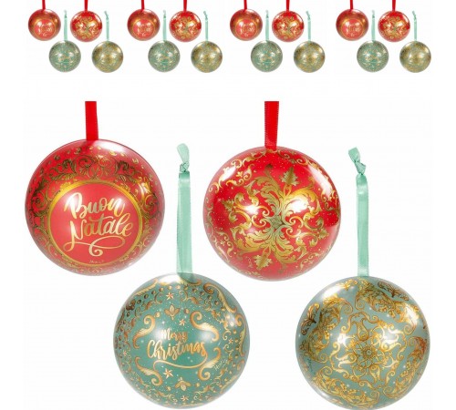 Palline per Albero di Natale in Metallo Apribili e Riempibili - 12 Pezzi