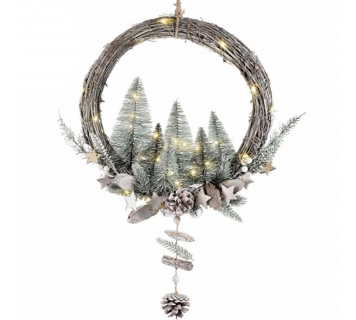 Ghirlanda Natalizia da Porta con Campanelle da Appendere Diametro 38 Cm