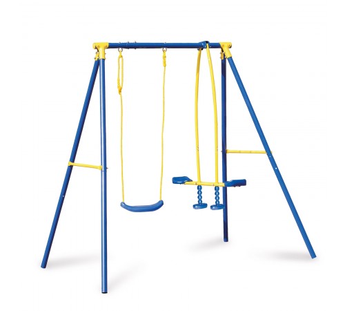 Altalena da giardino per bambini in acciaio con due giochi