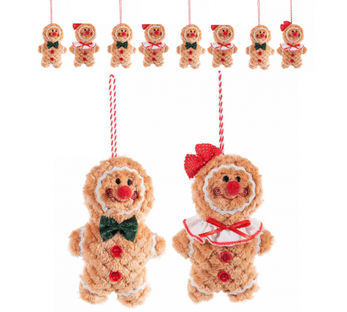 Set 12 Omino pan di zenzero in panno da appendere – Addobbi per alberio di Natale