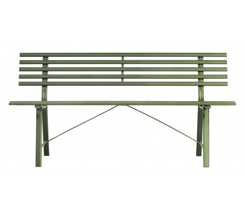 Panchina da giardino 3 posti in ferro color verde con trattamento antiruggine