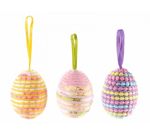 12 Uova Pasquali Decorative da Appendere in Stoffa Colorata