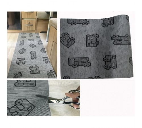 Tappeto corsia per camper 52 x 100 centimetri grigio scuro