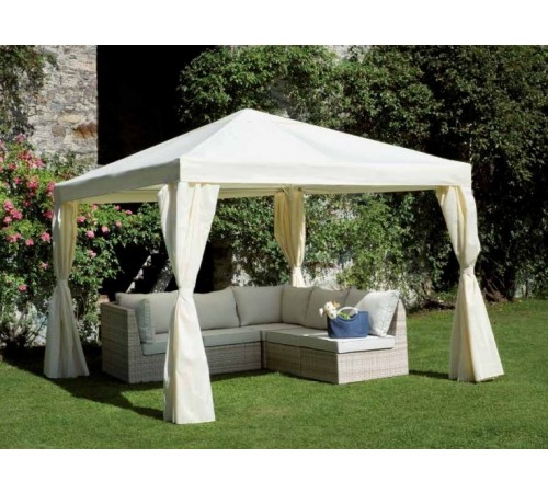 Gazebo da giardino 3 x 3 metri completo di tende laterali e tetto idrorepellente