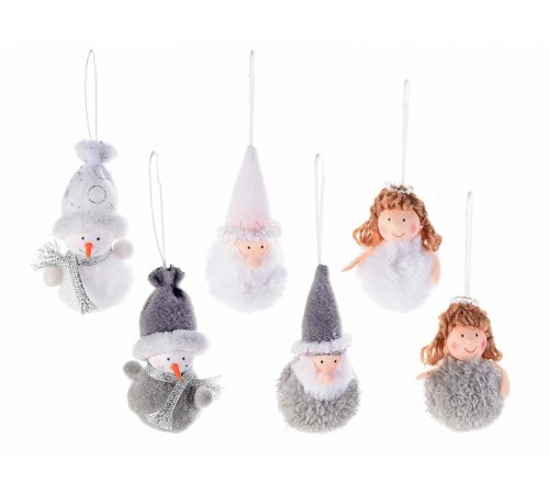 Palline per albero di Natale in peluche con personaggi set da 18 addobbi per albero di Natale