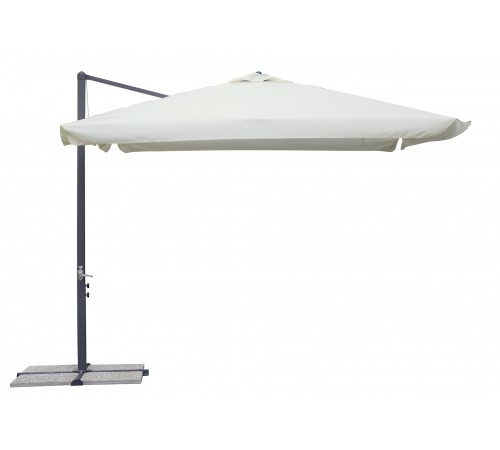 Ombrellone con palo laterale in alluminio 3 x 3 metri con telo idrorepellente