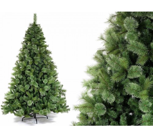 Albero di Natale artificiale verde con 1180 rami altezza 2,10 metri diametro 1,30 metri