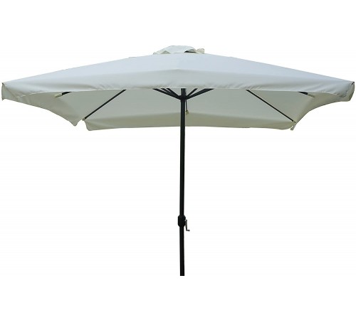 Ombrellone da giardino 3 x 3 metri con palo in acciaio antracite e copertura ecrù