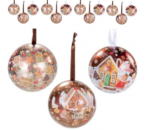 Palline per Albero di Natale in Metallo Apribili e Personalizzabili - 12 Pezzi