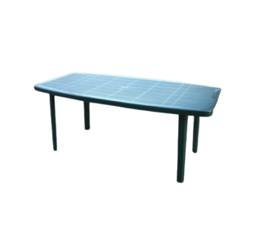 Tavolo da giardino rettangolare in polipropilene 180 x 90 centimetri verde