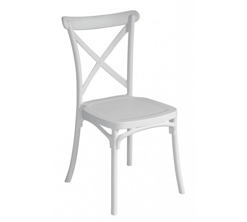 Set 4 sedie per interni ed esterni impilabili in polipropilene color bianco
