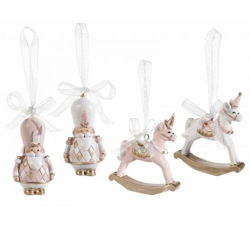 Decorazioni Natalizie Artigianali da Appendere Addobbi a Forma di Schiaccianoci e Unicorno 8 Pezzi Altezza 8 Cm