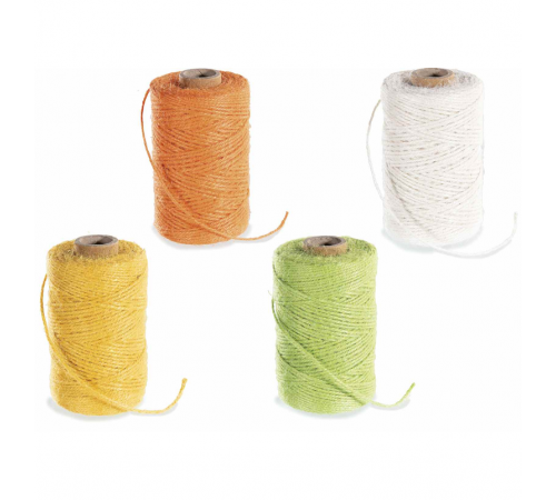 Spago Colorato in Matasse da 100 Metri, Colori Assortiti, 4 Rotoli