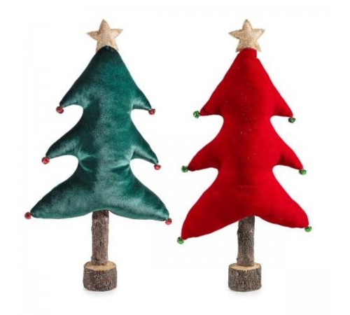 Set 2 Alberi di Natale in Stoffa da Appoggiare 52 cm