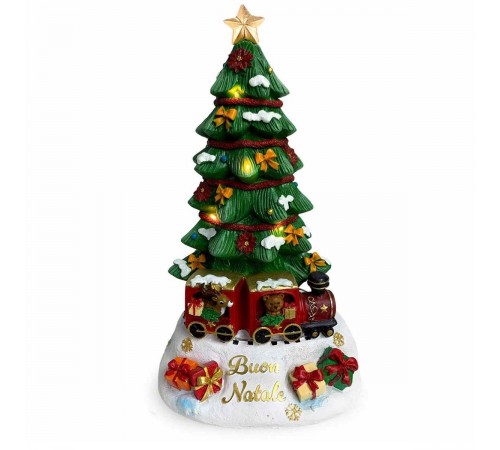 Albero di Natale Carillon con Luci e Trenino 29 cm
