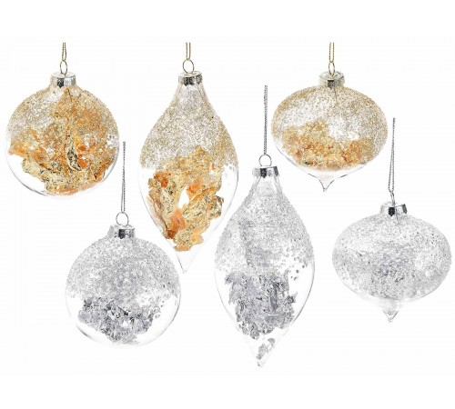 Palline per albero di Natale oro e argento set da 12 palline