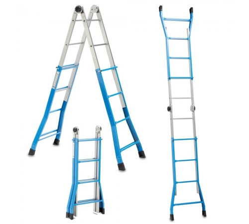 Scala in acciaio doppia allungabile scala per lavori domestici e di bricolage