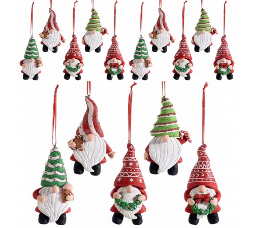 Addobbi Natalizi per Albero e Casa a Forma di Babbo Natale Set da 10 Palline