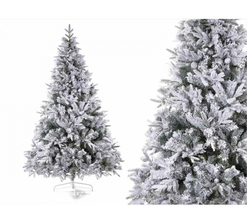 Albero di Natale artificiale super innevato con 1677 rami verdi 2,10 metri