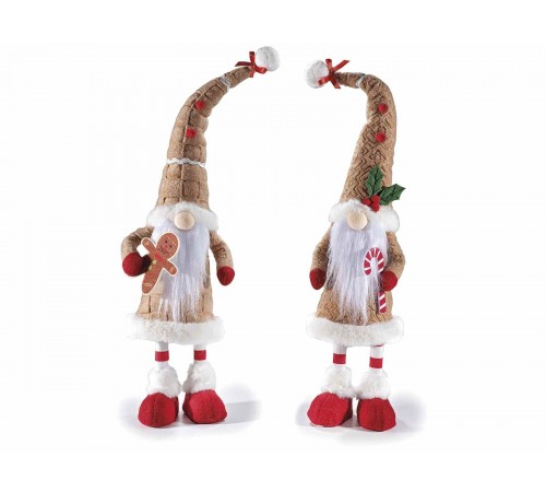 Set 2 Babbi Natale da Vetrina Dondolanti - Altezza 49 cm