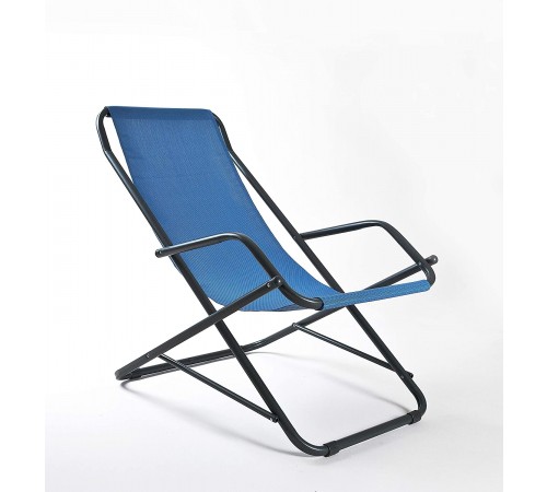 Sdraio dondolina per casa e giardino Made in Italy in acciaio color blu 