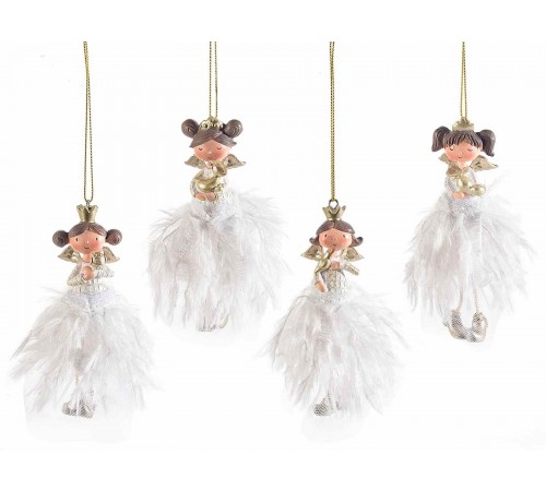 Angeli Natalizi da Appendere per Albero di Natale e Casa Set 4 Pezzi