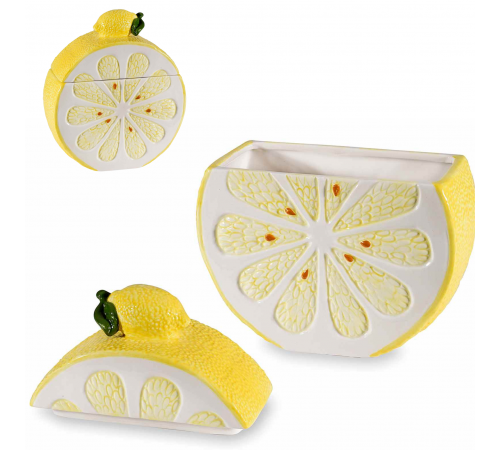 Set 2 Barattoli Alimentari a Limone in Ceramica