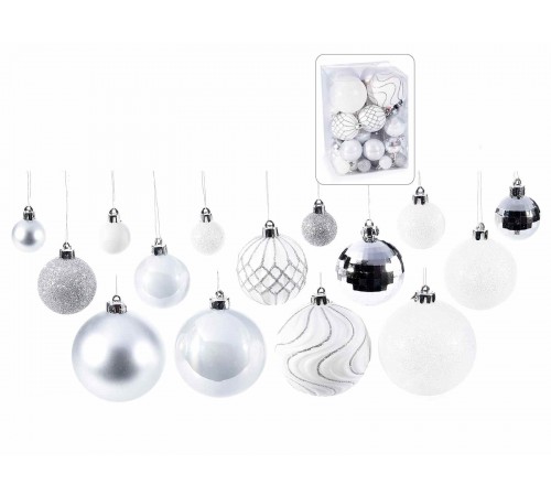 Palline per albero di Natale in box da 50 pezzi assortite