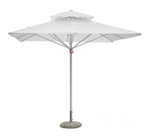 Ombrellone bar e giardino professionale 3x3 m palo centrale bianco