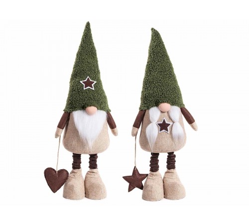 Babbo e Mamma Natale in stoffa con gambe allungabili e cappello modellabile