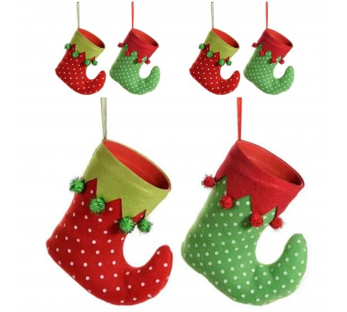 Scarpa da Elfo Natalizio Porta Dolci e Doni Decorazioni Natalizie da Appendere
