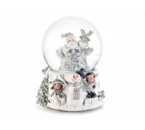 Carillon Natalizio vintage palla di neve con Babbo Natale e neve in movimento idea regalo