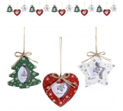 Portafoto Natalizi da Appendere Decorazioni Personalizzate per Albero di Natale