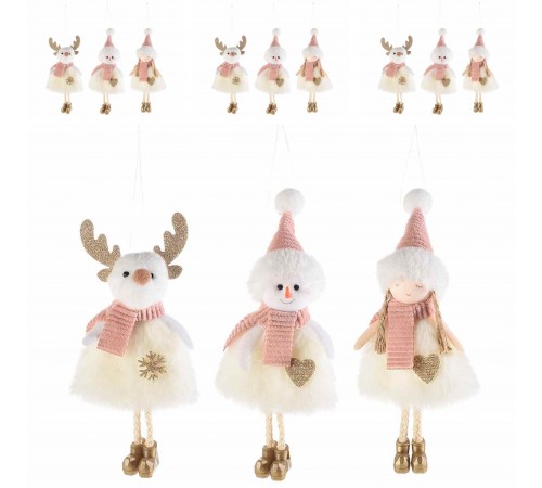 Pupazzetti Natalizi da Appendere per Albero di Natale, Casa, Vetrine Set da 9 Pz