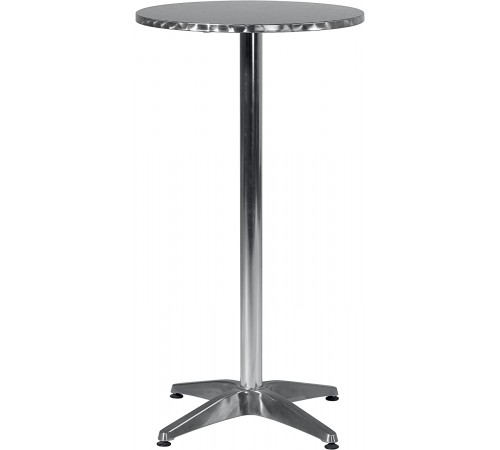 Tavolo bar alto tondo in alluminio misure 60 x 110 centimetri