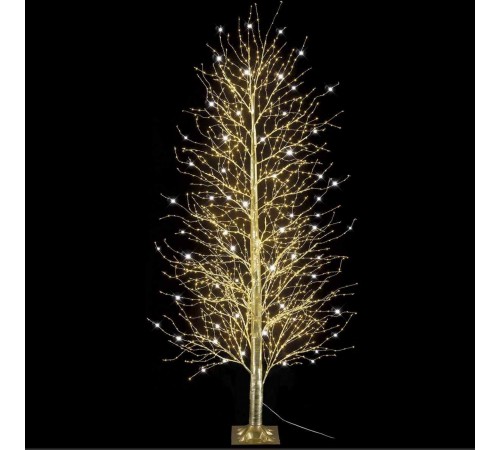 Albero di Natale Dorato Effetto Diamante 180 cm con 1300 LED