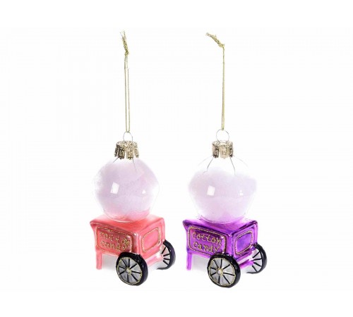 Decorazioni Natalizie da appendere a forma di carretto zucchero filato set da 6 pezzi