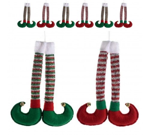 Gambe da Elfo in Stoffa Imbottita da Appendere - Set da 6