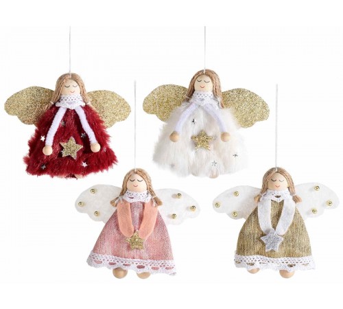 Angioletti Natalizi da appendere con decorazioni dorate set da 12 addobbi per l'albero e la casa