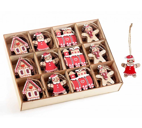 Decorazioni Natalizie da Appendere per la Casa e l'Albero 72 Pz Box Regalo
