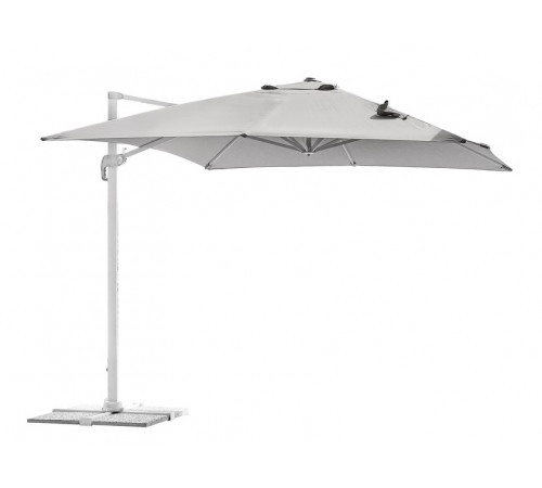 Ombrellone da giardino con palo girevole in alluminio bianco misura 3 x 4 metri