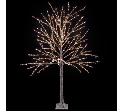 Albero di Natale Luminoso 280 Led, Rami con Cristalli di Vetro, Uso Intero ed Esterno - Altezza 1,50 Mt