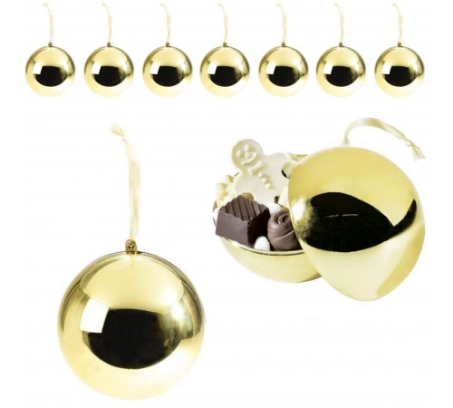 Palline Portadolci e Doni per Albero di Natale Color Oro Set da 10 Pezzi