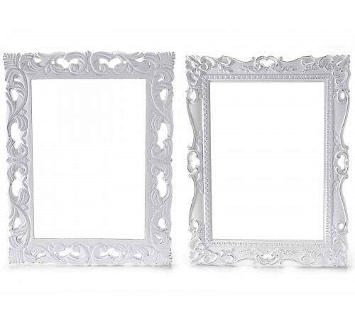 Cornici da parete in legno bianco Shabby Chic set da 2 cornici foto da appendere